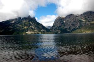 Looking across Jenny Lake at Cascade Canyon